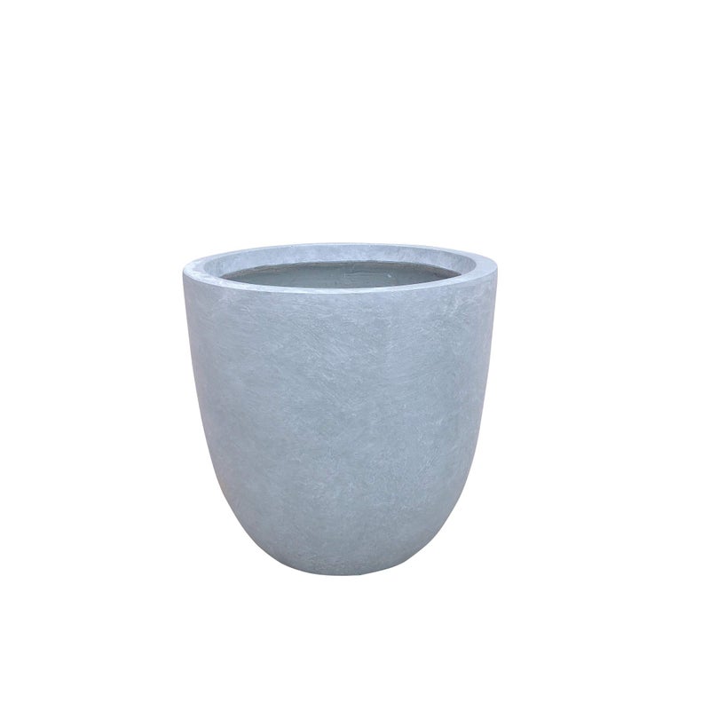 Kante 10 Inch Dia Round Concrete Planter, Indoor Outdoor Large Plant Pot with Drainage Hole and Rubber Plug for Home Patio Garden, Slate Gray - Image 1